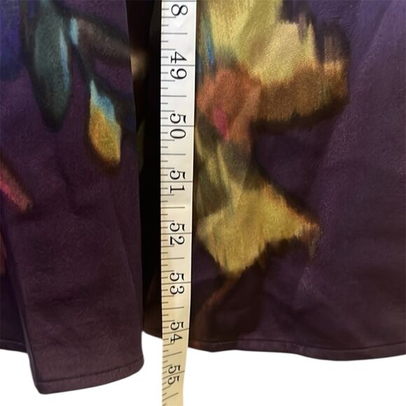 Nicole Miller Maxi Dress M Purple Floral Boho Pockets Shelf Bra NWT Fall Style - Picture 11 of 12